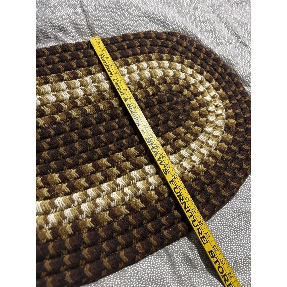 Oval Braided Wool Blend Chunky Area Rug 32